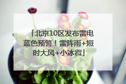 北京10区发布雷电蓝色预警！雷阵雨+短时大风+小冰雹