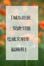 城东社区：党建引领绘就文明幸福画卷