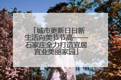城市更新日日新 生活向美节节高——石家庄全力打造宜居宜业美丽家园