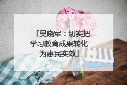 吴晓军：切实把学习教育成果转化为惠民实效