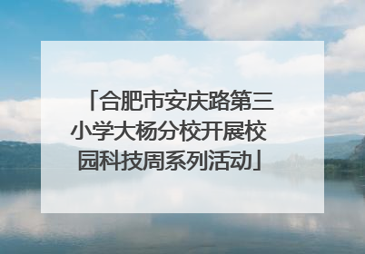 合肥市安庆路第三小学大杨分校开展校园科技周系列活动