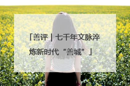 善评｜七千年文脉淬炼新时代“善城”