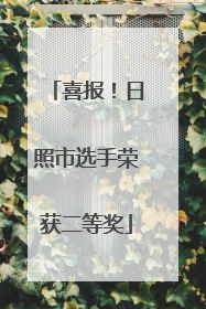 喜报！日照市选手荣获二等奖