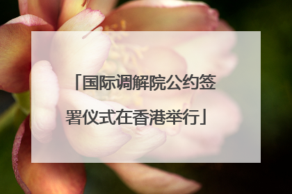 国际调解院公约签署仪式在香港举行