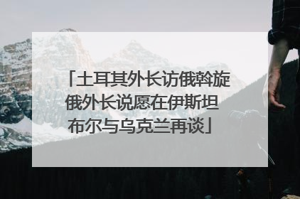 土耳其外长访俄斡旋 俄外长说愿在伊斯坦布尔与乌克兰再谈