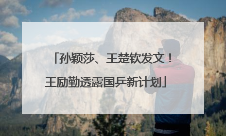 孙颖莎、王楚钦发文！王励勤透露国乒新计划