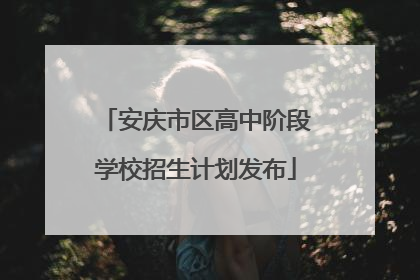 安庆市区高中阶段学校招生计划发布
