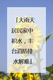 大雨天居民家中积水，丰台消防排水解难