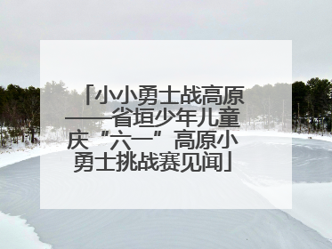小小勇士战高原——省垣少年儿童庆“六一”高原小勇士挑战赛见闻