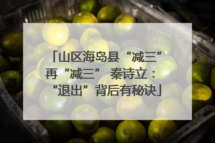 山区海岛县“减三”再“减三” 秦诗立：“退出”背后有秘诀
