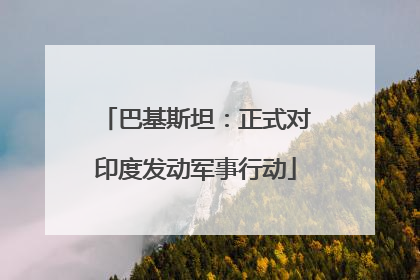 巴基斯坦：正式对印度发动军事行动