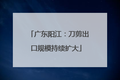 广东阳江：刀剪出口规模持续扩大