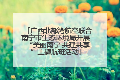 广西北部湾航空联合南宁市生态环境局开展“美丽南宁·共建共享”主题航班活动