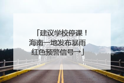 建议学校停课！海南一地发布暴雨红色预警信号→