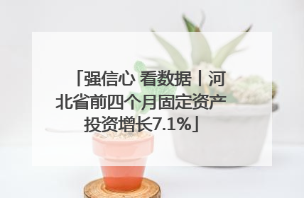 强信心 看数据丨河北省前四个月固定资产投资增长7.1%
