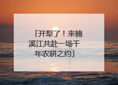 开犁了！来楠溪江共赴一场千年农耕之约