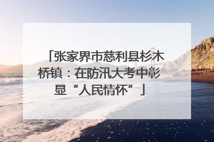 张家界市慈利县杉木桥镇：在防汛大考中彰显“人民情怀”