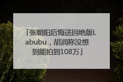 张朝阳后悔送回绝版Labubu，胡润称没想到能拍到108万