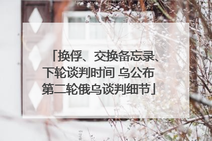换俘、交换备忘录、下轮谈判时间 乌公布第二轮俄乌谈判细节