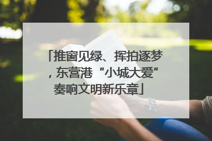 推窗见绿、挥拍逐梦，东营港“小城大爱”奏响文明新乐章