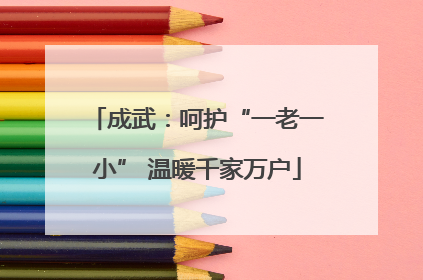 成武：呵护“一老一小” 温暖千家万户
