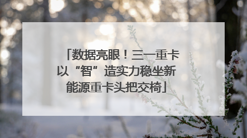 数据亮眼！三一重卡以“智”造实力稳坐新能源重卡头把交椅