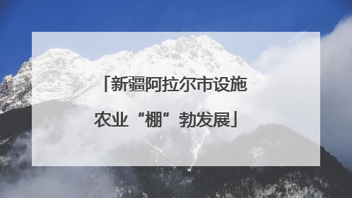 新疆阿拉尔市设施农业“棚”勃发展