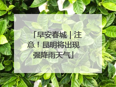 早安春城｜注意！昆明将出现强降雨天气