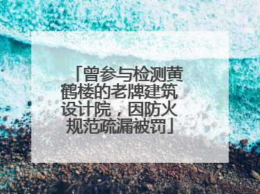 曾参与检测黄鹤楼的老牌建筑设计院，因防火规范疏漏被罚