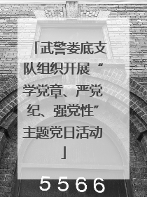 武警娄底支队组织开展“学党章、严党纪、强党性”主题党日活动
