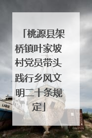 桃源县架桥镇叶家坡村党员带头践行乡风文明二十条规定