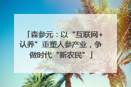 森参元：以“互联网+认养”重塑人参产业，争做时代“新农民”