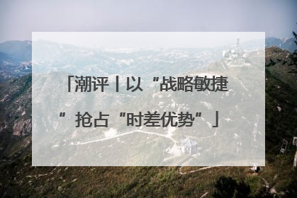 潮评丨以“战略敏捷”抢占“时差优势”