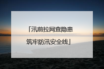 汛前拉网查隐患 筑牢防汛安全线