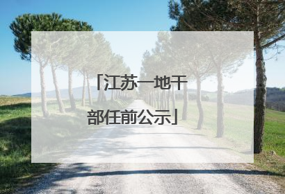 江苏一地干部任前公示