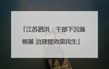 江苏泗洪：干部下沉强根基 治理提效惠民生