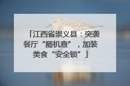 江西省崇义县：突袭餐厅“随机查”，加装美食“安全锁”