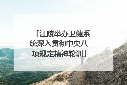 江陵举办卫健系统深入贯彻中央八项规定精神轮训