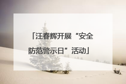 汪春辉开展“安全防范警示日”活动