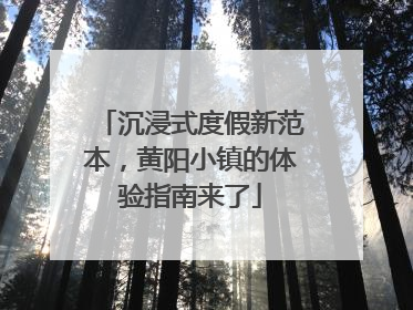 沉浸式度假新范本，黄阳小镇的体验指南来了