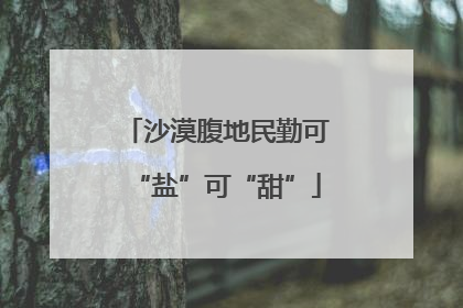 沙漠腹地民勤可“盐”可“甜”