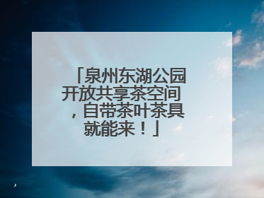 泉州东湖公园开放共享茶空间，自带茶叶茶具就能来！