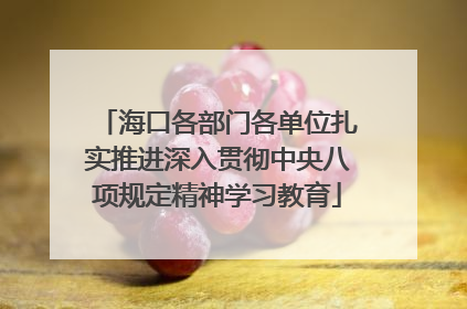 海口各部门各单位扎实推进深入贯彻中央八项规定精神学习教育