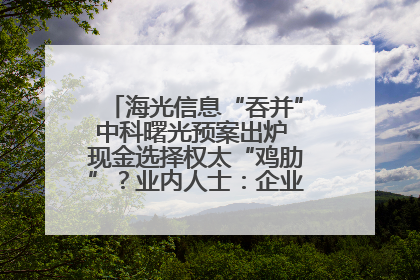 海光信息“吞并”中科曙光预案出炉 现金选择权太“鸡肋”？业内人士：企业不想大量现金流出