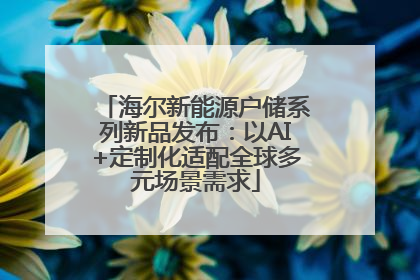 海尔新能源户储系列新品发布：以AI+定制化适配全球多元场景需求