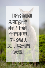 济南刚刚发布预警：雨马上到，伴有雷电、7~9级大风，局地有冰雹