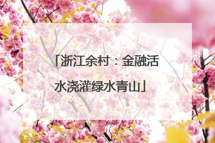 浙江余村：金融活水浇灌绿水青山