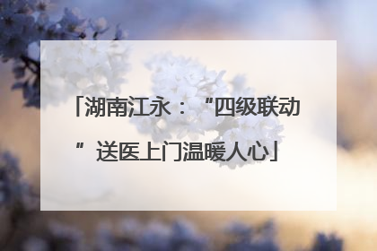 湖南江永：“四级联动”送医上门温暖人心