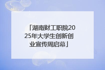 湖南财工职院2025年大学生创新创业宣传周启幕