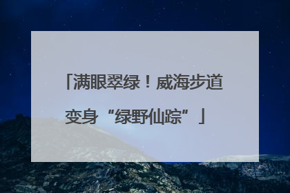 满眼翠绿！威海步道变身“绿野仙踪”